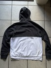 Adidas Mens L Pullover Hoodie Black white Colorblock Logo Kangaroo Pocket