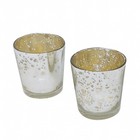 Mercury Glass Candle Holders Silver Wedding Led Table Set Of 2 Tea Light Votive