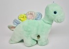 Vintage Eden Plush Light Green Dinosaur Wind Up Musical Pastel Colors 9 X 11