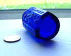 Stunning Dark Blue Skull   Cross Bone Poison  Base S  d odd Shape 