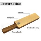 Haryali London Leather Strop Double-sided Sharpening Tool With Wooden Handle