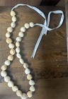 2 Vintage Hawaiian Kukui Nut Lei Necklaces     Natural Polished Nuts W  Ribbon
