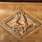 Art Deco Brass Box Rare Solid Engraved Gazelle Rider Woodlined Antique Work Art 