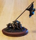 Raising Of The Flag On Iwo Jima Bronze Brass Sculpture With Sand From Iwo Jima