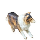 Vintage Collie Dog Figurine Brown Beige Matt Finish Japan 3x5   