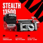 Stealth 13 500lb 12v Electric Winch - Steel Rope For Off-road Suv Towing Trailer