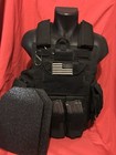 Tactical Vest Plate Carrier- Black W  2 Curved 8x10 Plates   Pouches Included