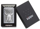 Zippo 20286  Bull Skull Emblem Design  Street Chrome Finish Lighter 