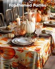 Plastic Table Cloth Disposable 54x108 Inch 10 Pack  Pumpkin Harvest