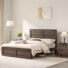 Queen Wood Bedroom Set With 2 Night