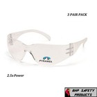  3 Pair  Pyramex Intruder Reader Safety Glasses Bifocal 2 5 Clear Lens S4110r25