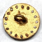 Small 19th Century Gilt Brass Button With Enamel Bird