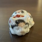 Vintage Mini Kutani Japanese Porcelain Ceramic Sleeping Cat  Sweet Needs A Home