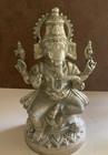 Vintage Ganesha Brass Statue Sitting On Lotus Base Height  12   Mangalkari