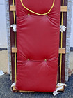 Vintage Paris Wood Wooden 94     8    Toboggan Snow Sled Rare W red Cushion