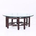 Mcguire Mid Century Rattan And Brass Coffee Table