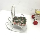 Vtg 50s Patio Dollhouse Furniture Chaise Lounge Rocking Chair Tea Cart Watko 