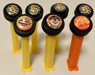 Set Of 7 Pez Dispensers Vintage With Tires And Advertising Hub Cap Inserts Vtg