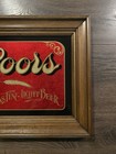 Vintage Coors Framed Glass Bar Sign - America   s Fine Light Beer 29x17   