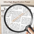 Large 5 12  Handheld Magnifying Glass 10x 20x Lens With Eye-care Anti-flicker   