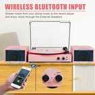Vinyl Record Player With External Speakers  Vintage 3-speed Turntable With Dual