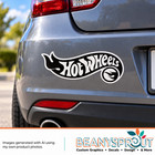 Hot Wheels All-black Circle Seal Logo Decal Sticker 3-6in Set Of 2 Car Truck