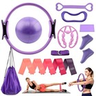 Pilates Essentials Kit For Women  14 Pcs Home Workout Equipment With Purple