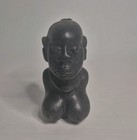 African Tribal Woman Bust Statues Pair Black  5  6  Heavy Stone 
