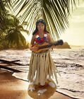 Hawaiian Hula Girl Dashboard Doll With Ukulele Bobbleheads For Car Dashboard