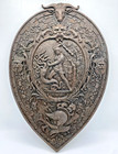 Heavy Antique German Decorative Shield 19th Century Cast Iron