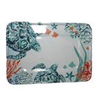 Coastal Home Watercolor Melamine Serving Tray Platter Pastel Sea Turtle 13x18