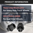10 Pack M22x1 5 X 19mm 33mm Sleeve Nuts Wheel Nuts M22-1 5 Skirt Flange