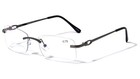 Anti Blue Blocker Bifocal Metal Rimless Rectangular Reading Glasses - Clear Lens