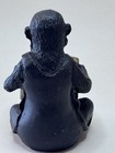 Vintage Black   Gold Cast Iron Monkey Reading Book Figurine Sculpture
