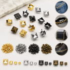 100pcs 4 Claw Square Pyramid Metal Rivets Studs Leathercraft Clothing Diy