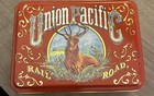 Vintage Union Pacific Railroad Unused Sealed Playing Cards Tin Omaha Set
