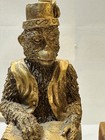 Vintage Pair Of Scholar Monkeys Heavy Book Ends Faux Bronze Gilded Metal 9   