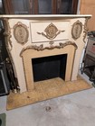 Antique Hollywood Regency Fireplace Surround Free Standing Carved Wood 1920s
