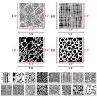 16 Pcs Layering Stencils For Painting - 6 x6  Mixed Texture Trees  Flowers  L   
