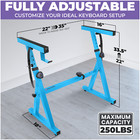 Z-style Keyboard Stand  light Blue  - Adjustable For 54-88 Key Electric Pianos