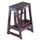 Ascending Wooden Step Stool  Walnut Finish Household Foot Stool