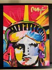 Peter Max Mixed Media On Paper Drawing Acrylic Painting    liberty Head 