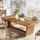 Moronia 70 9 In  Light Brown Pedestal Dining Table  Farmhouse Style  Seats 8