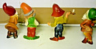 4 Vintage Gnome Figurines   Hard Plastic   3  Tall