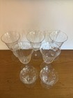 Antique Etched Art Deco 6 5    Crystal Wine Glasses  5  And Two Matching 3 3 8   