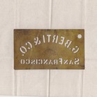 C  1895 San Francisco Antique Brass Shipping Stencil G Berti Co Fruit Merchant
