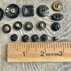 Antique Victorian Faceted Black Glass Buttons Mixed Lot Of 15