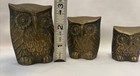 Vintage Leonard Silver Mfg Co  Solid Brass Owl Figure Set Of 3 Made In Korea