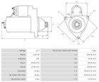 Starter Motor 12v 2 2kw 10t Cw Hyundai Terracan 2 9 Crdi Cs1446