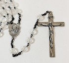 Vintage Sterling Silver Rosary With Faceted Crystal Beads 21 5   